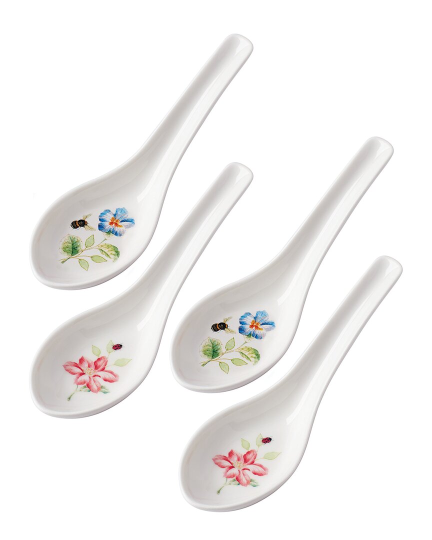 Lenox Butterfly Meadow 4 Piece Soup Spoon Set In Multi