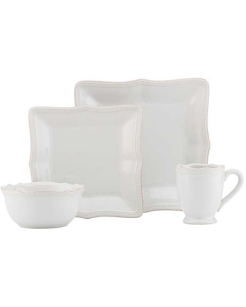 Lenox French Perle Bead White Square 4pc Place Setting