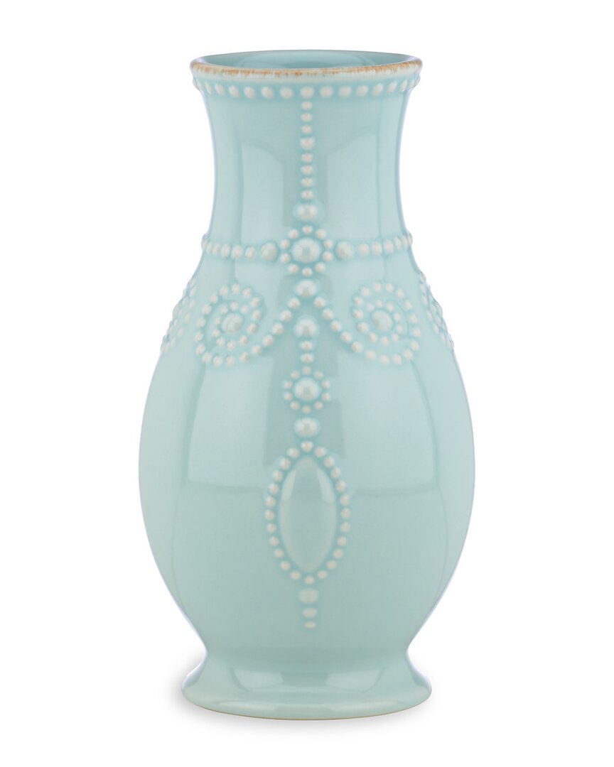 Lenox French Perle Ice Blue Fluted Vase In Blue