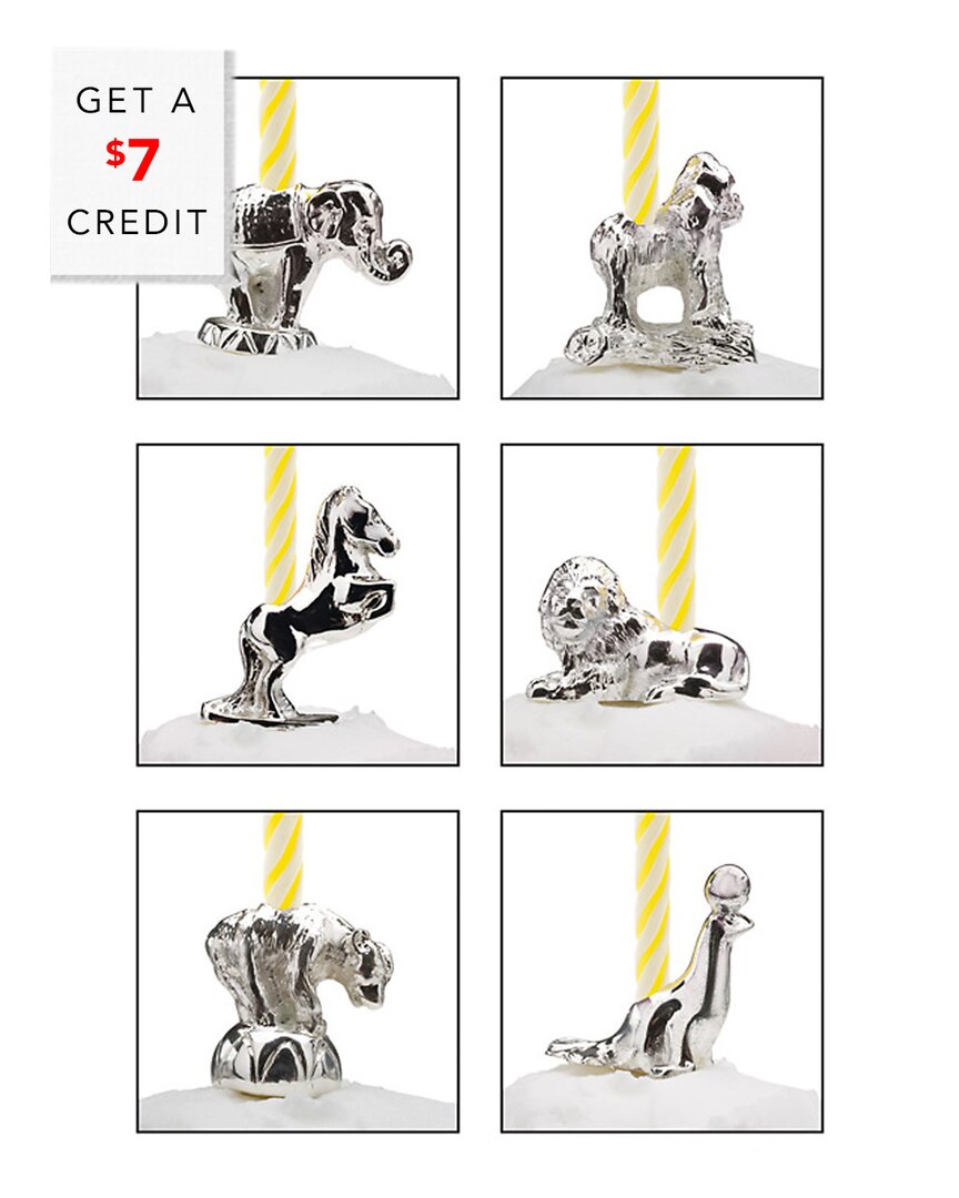Reed And Barton Let's Celebrate 6pc Circus Animals Candle Set With $7 Credit In Multi