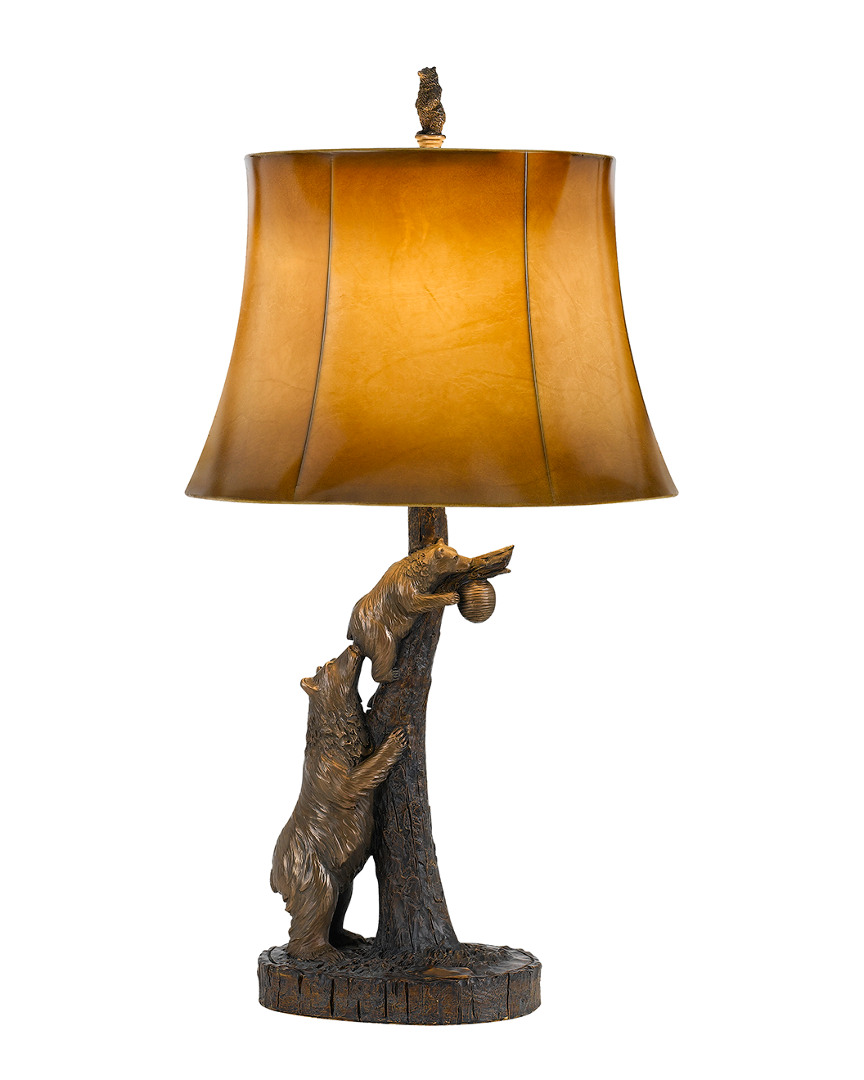 Cal Lighting Calighting 3-way Bear Resin Table Lamp