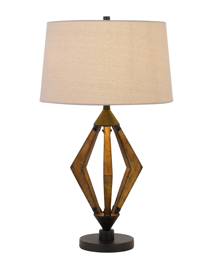 Cal Lighting Calighting Valence Metal And Pine Wood Table Lamp