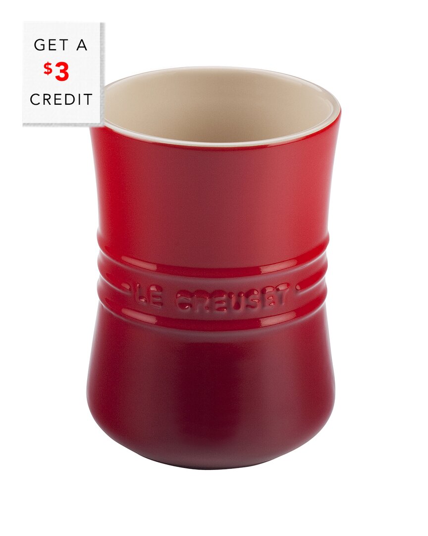 Le Creuset Cerise Utensil Crock With $3 Credit In Red