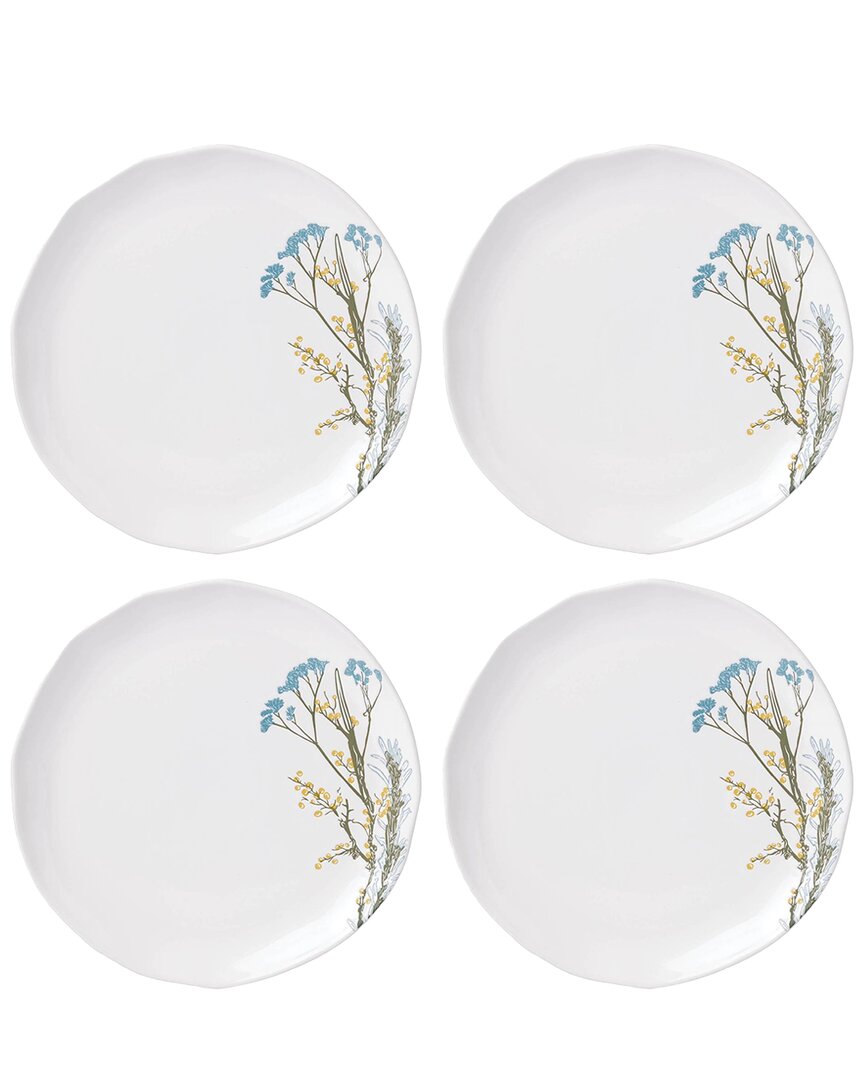 Lenox Wildflowers Dinner Plates, Set Of 4 In White