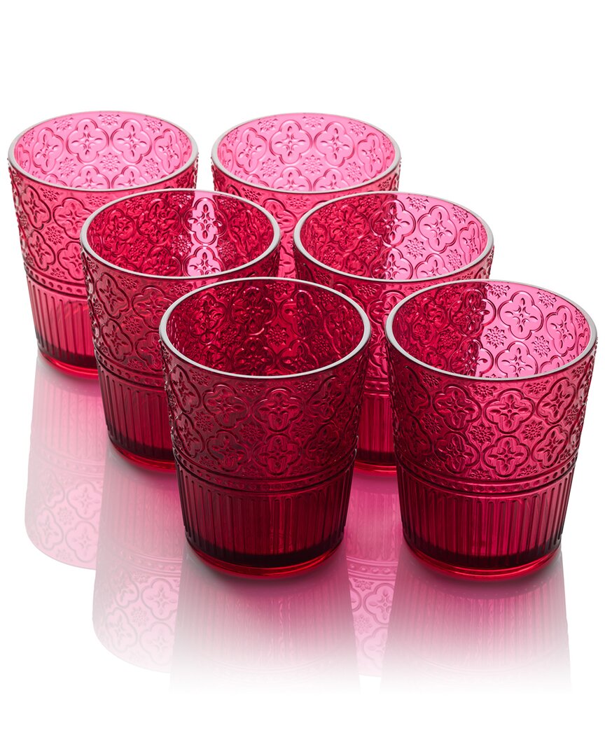 Certified International Set Of 6 Victoria 22oz Acrylic Ice Tea Glasses