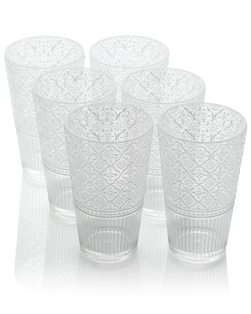 Certified International Set Of 6 Santa Fe 22oz Acrylic Ice Tea Glasses