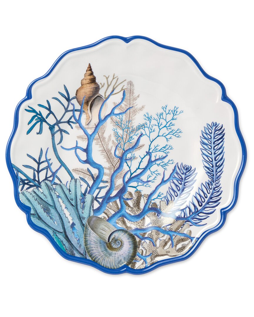 Certified International Set Of 4 Blue Lagoon Melamine Salad Plates