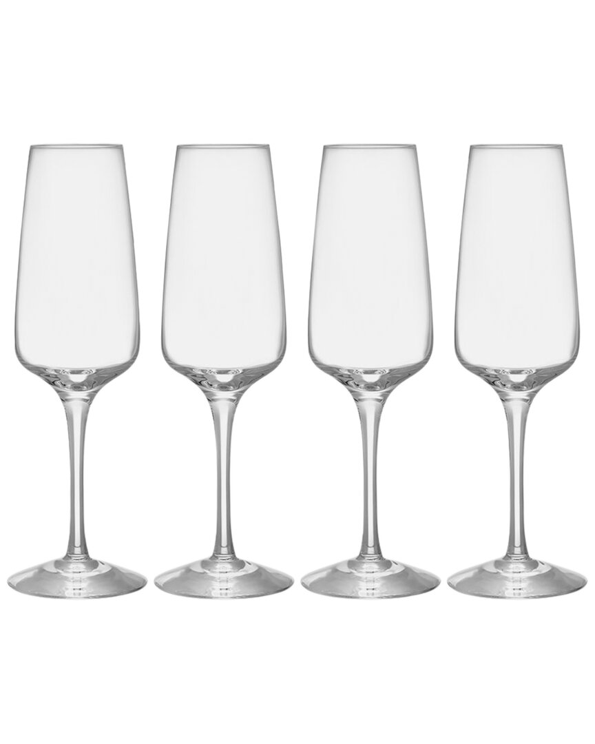 Orrefors Set Of 4 Pulse Champagne Flutes