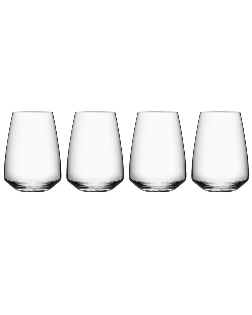 ORREFORS ORREFORS SET OF 4 PULSE STEMLESS GLASSES