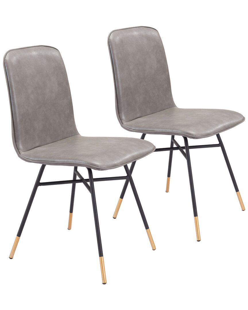 Zuo Modern Var Dining Chair (set Of 2) In Grey
