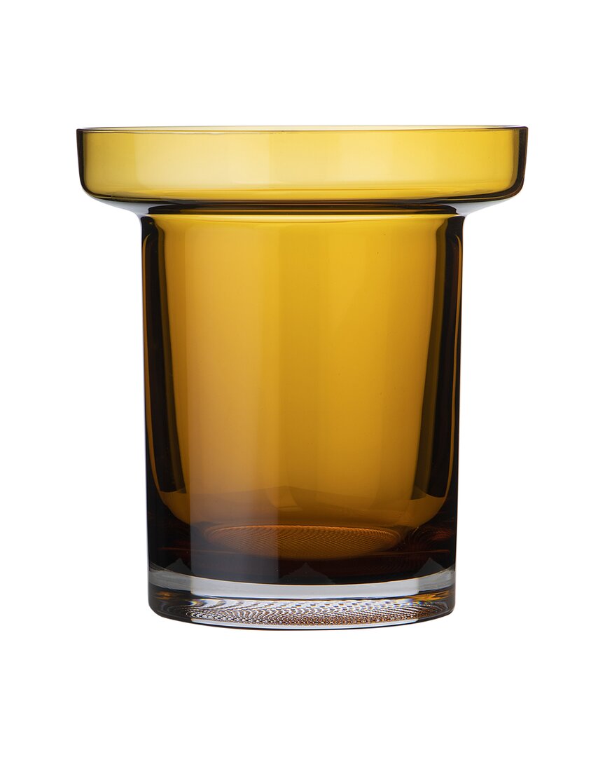 Kosta Boda Low Limelight Vase In Orange