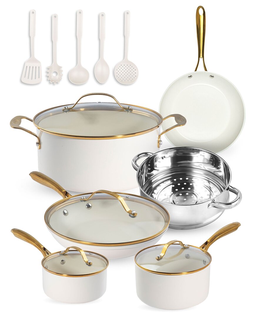 Gotham Steel 15pc Ultra Nonstick Ceramic Cookware Set With Utensils
