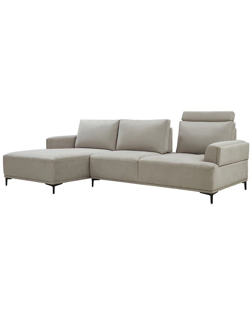 Pasargad Home Modern Left Beige Sectional Lucca Sectional Sofa