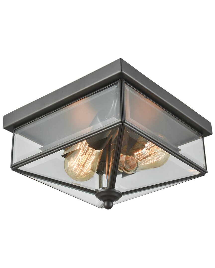 Artistic Home & Lighting Lankford 10in Wide 2-light Outdoor Flush Mount In Gold