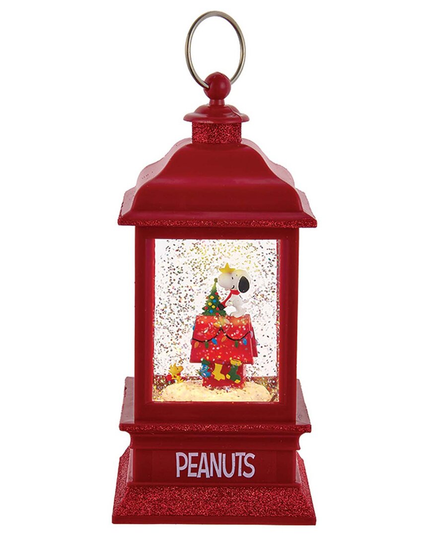Kurt Adler Peanuts Water Globe In Red