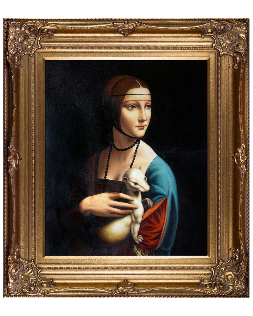 Museum Masters Lady With An Ermine Framed Oil Reproduction By Leonardo Da Vinci