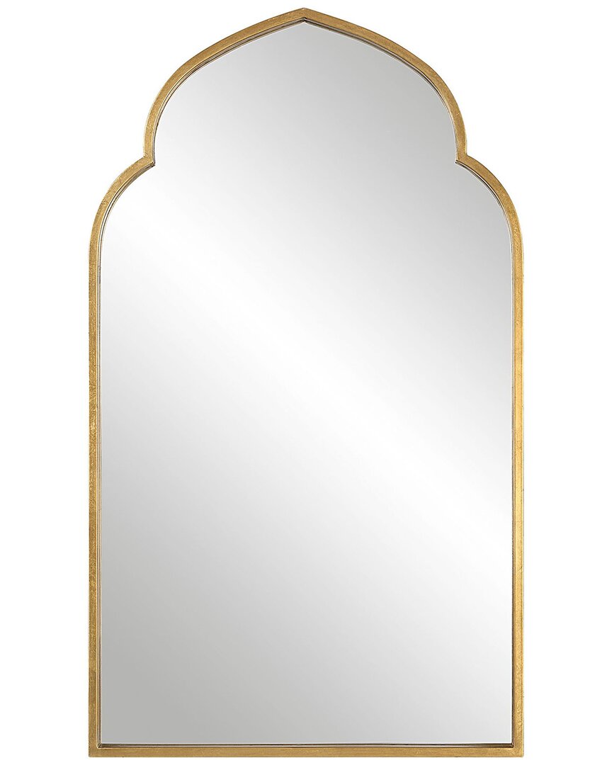 Hewson Lightly Antiqued Gold Leaf Mirror In Gold