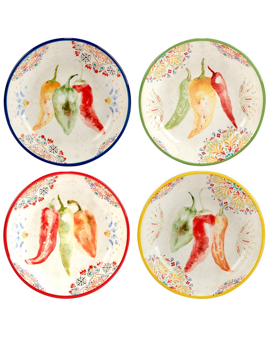 Certified International Set Of 4 Sweet & Spicy Soup Bowls In Multicolor