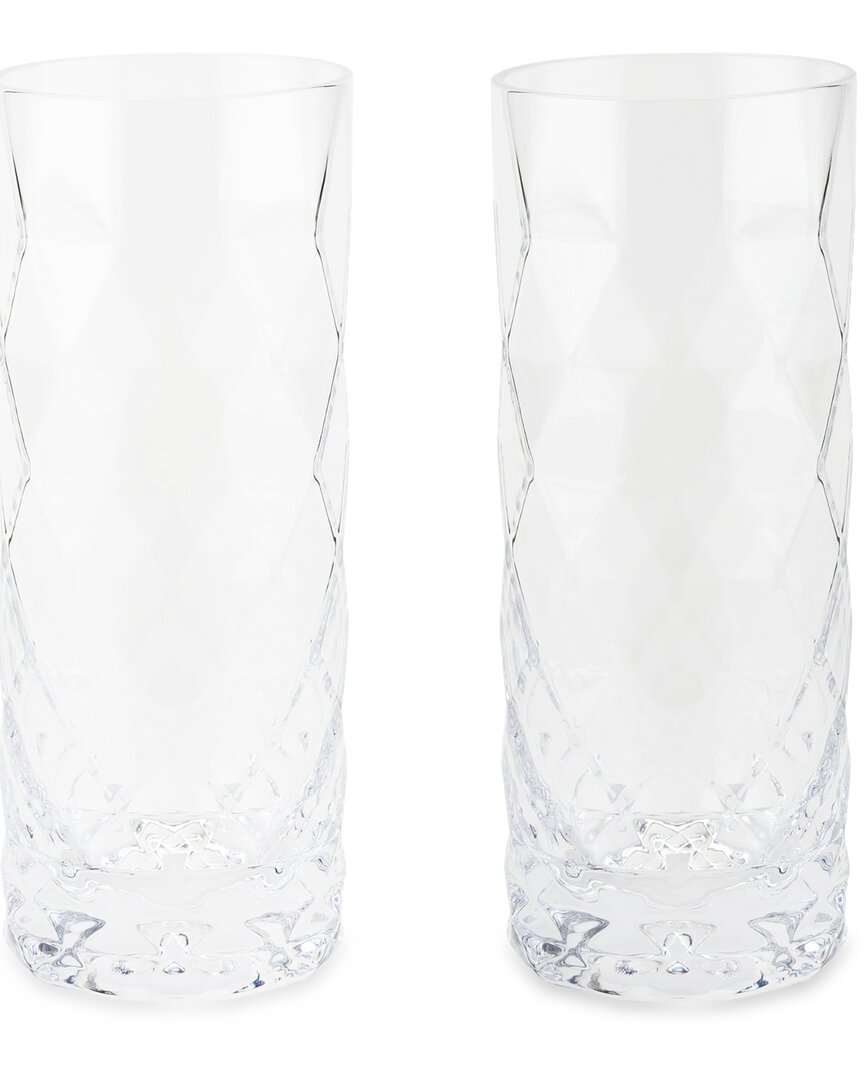 Viski Raye Gem Set Of 2 Crystal Highball Glasses