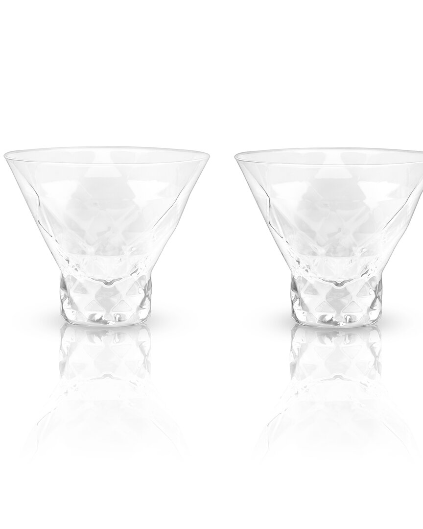 Viski Raye Gem Crystal Martini Glasses