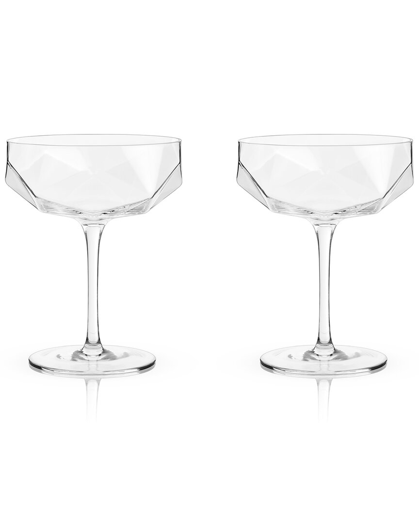 Viski Raye Faceted Crystal Coupe