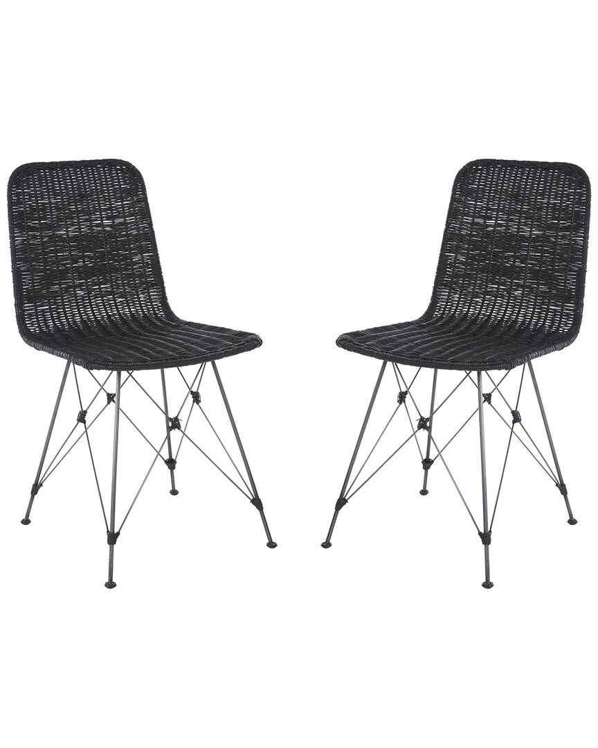 Safavieh Set Of 2 Minerva Weaved Dining Chairs