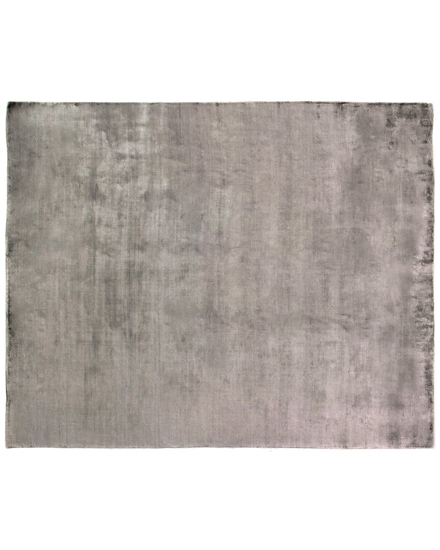 Exquisite Rugs Purity Hand-loomed Bamboo Silk-blend Rug In Gray