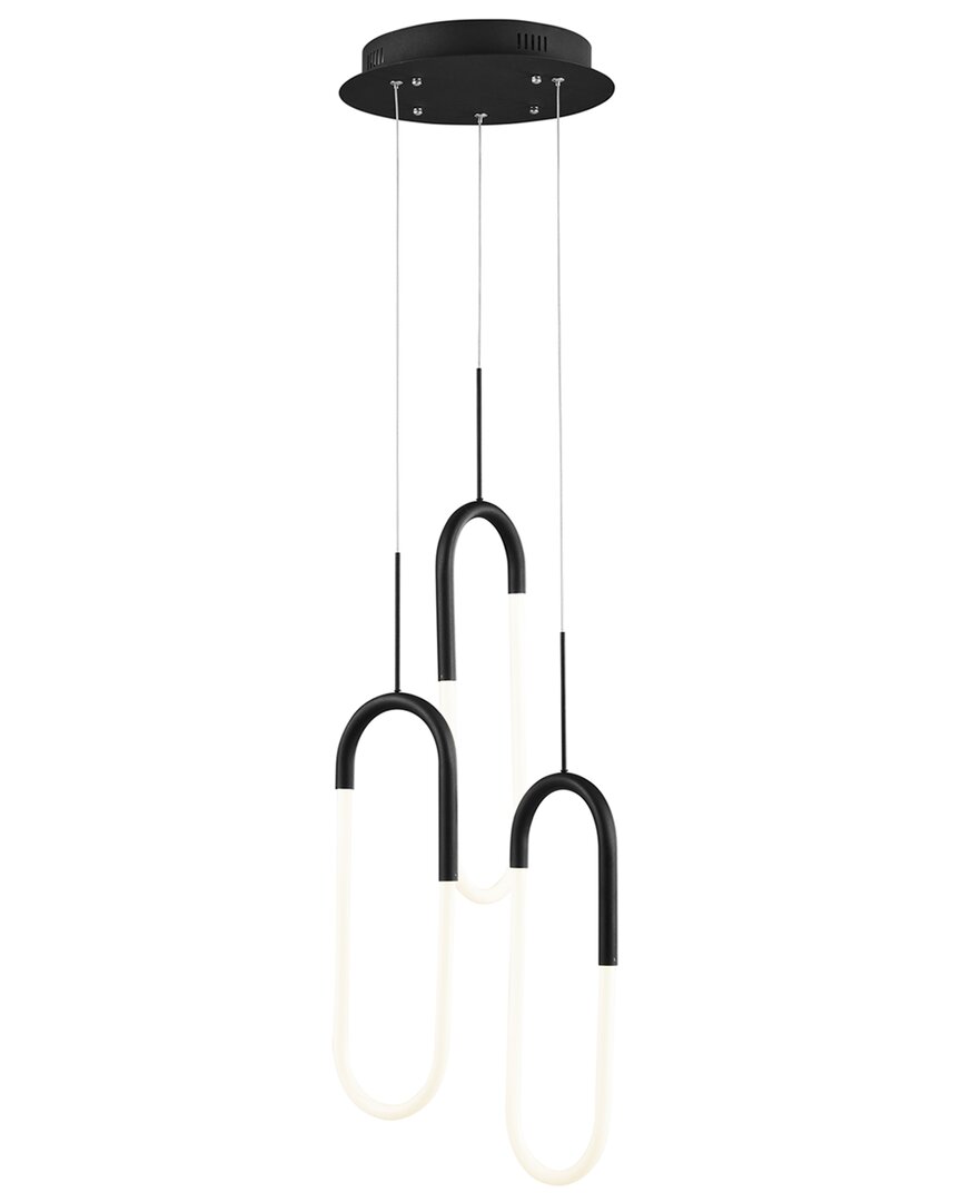 Shop Finesse Decor Led Three Clips Chandelier In Black