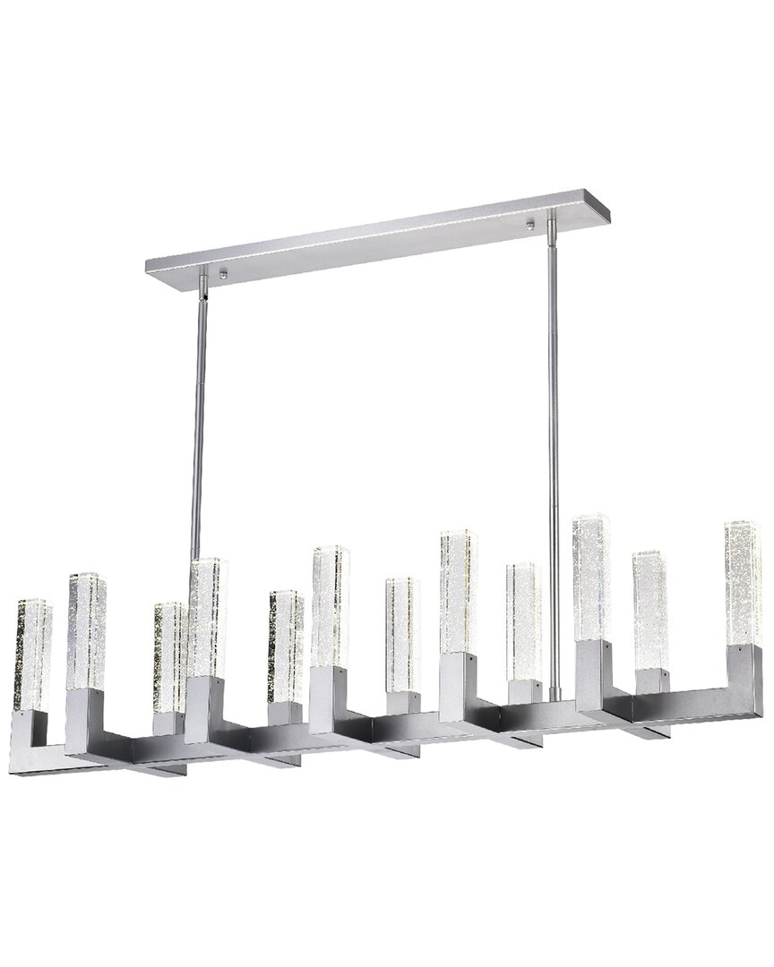Shop Finesse Decor 12-light Rectangular Crystal Dianyi Led Chandelier In Silver