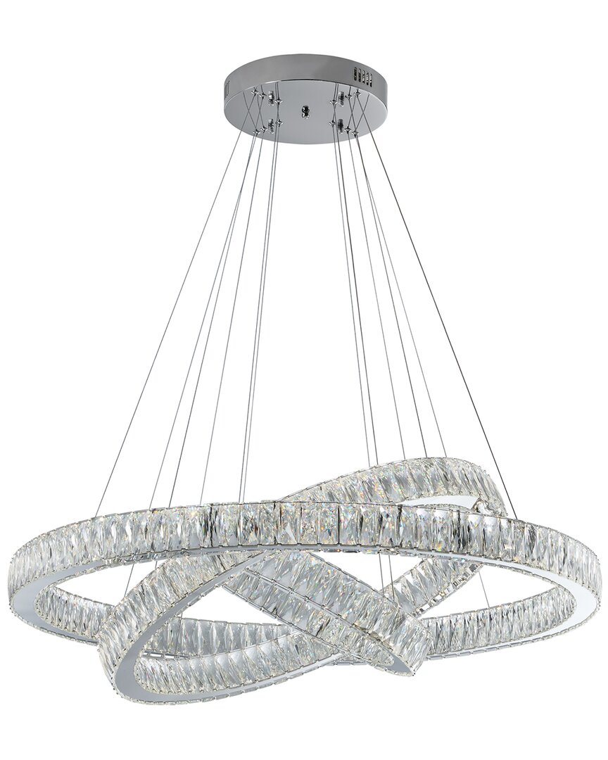 Shop Finesse Decor Crystal Elegance Three Ring Led Chandelier In Silver