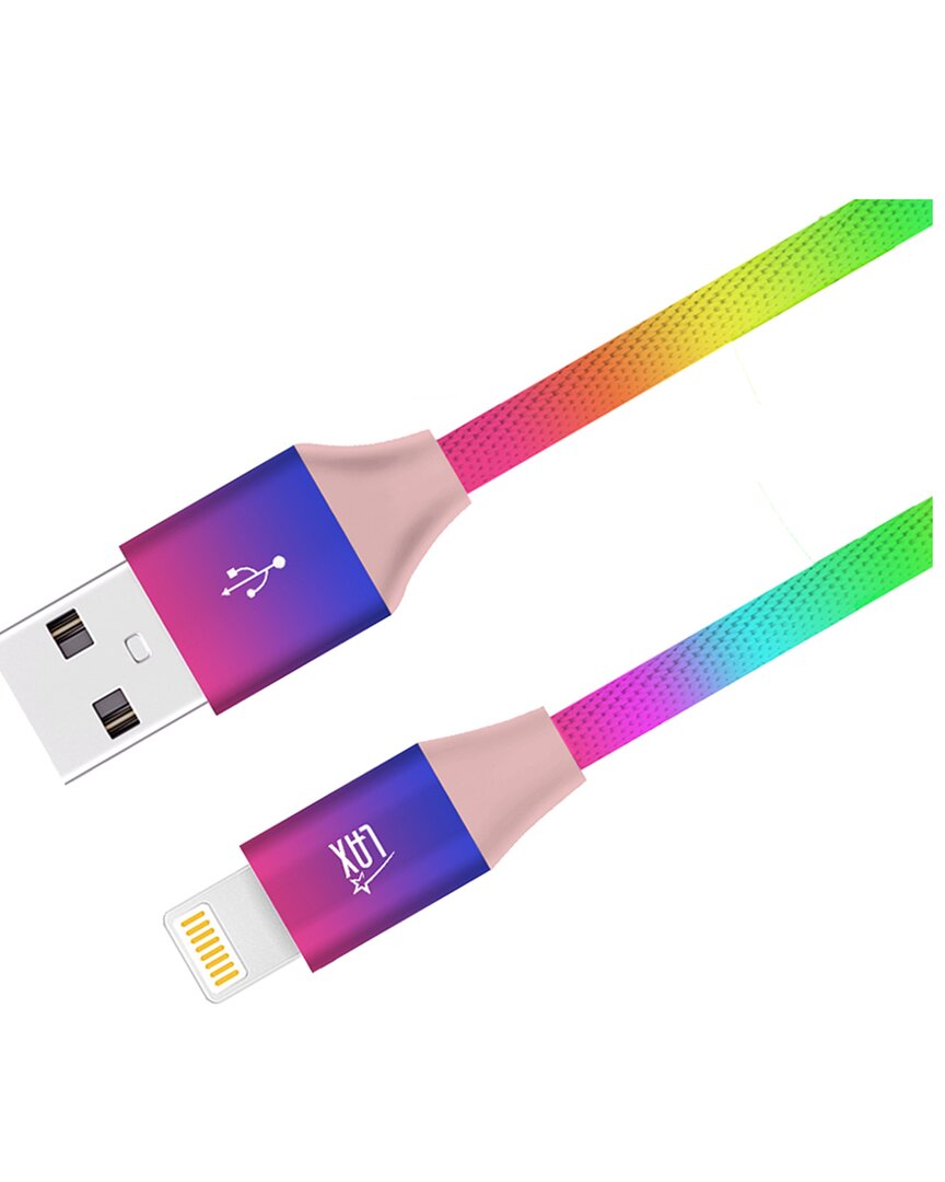 Lax Gadgets Apple Mfi 6ft Certified Rainbow Lightning To Usb Cable In Multi