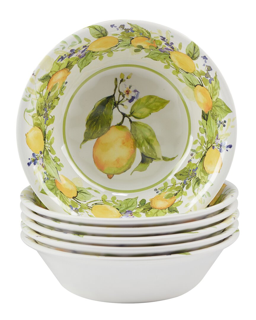 Certified International Melamine Set Of 6 Lemon Zest All-purpose Bowls