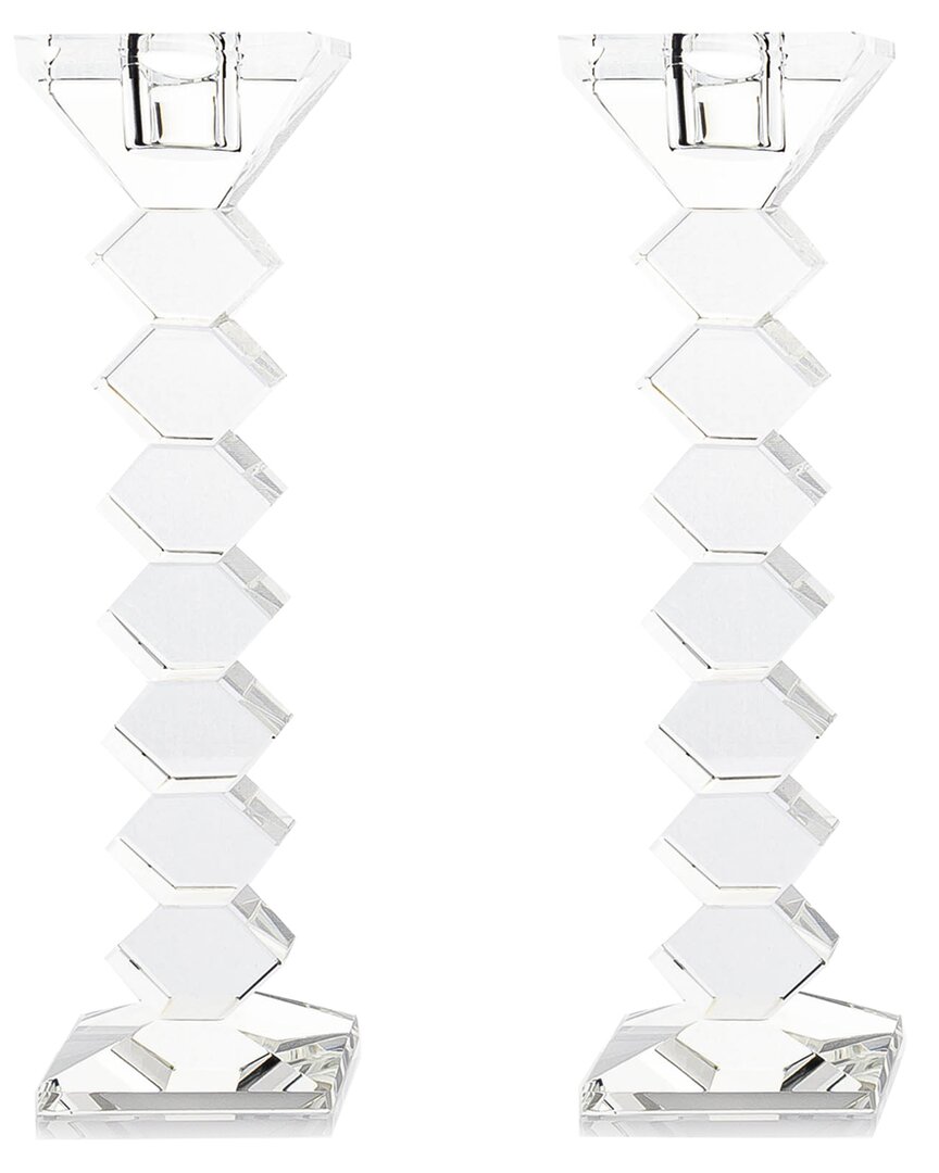 Shop Lainy Home 8.25in Zig Zag Crystal Candlesticks