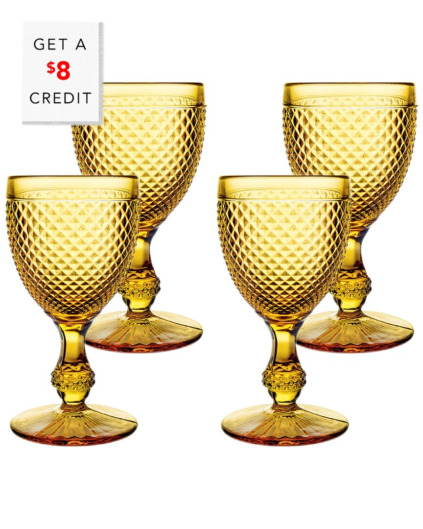 Vista Alegre Bicos Water Goblets, Set Of 4 In Brown