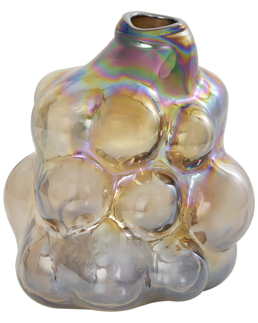 Shop Peyton Lane Brown Glass Handmade Abstract Iridescent Bubble Vase