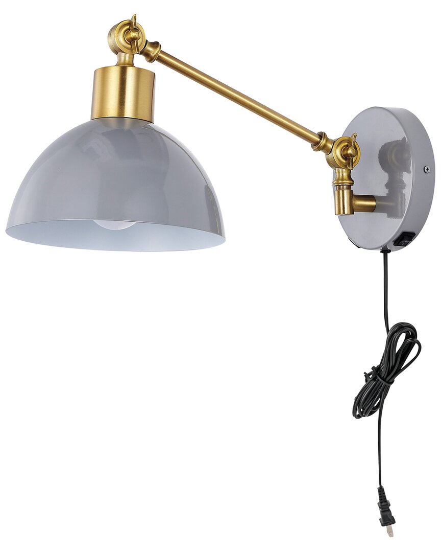 Jonathan Y Lisa 18in Usb Charging Port Led Sconce In Gray
