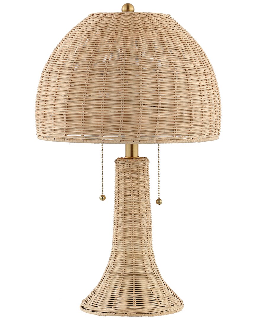 Shop Jonathan Y Joanie 22in Rustic Led Rattan Table Lamp In Natural