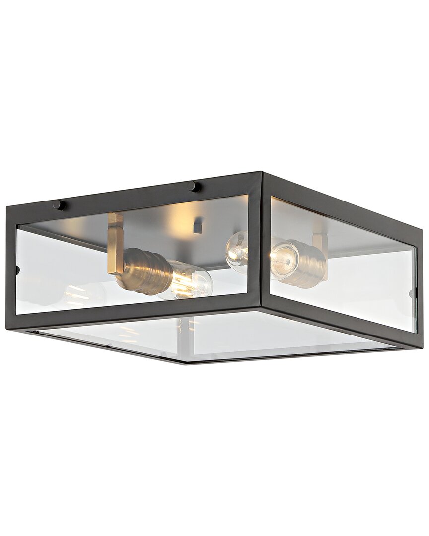 Jonathan Y Grayson 12in 2-light Led Flush Mount In Bronze