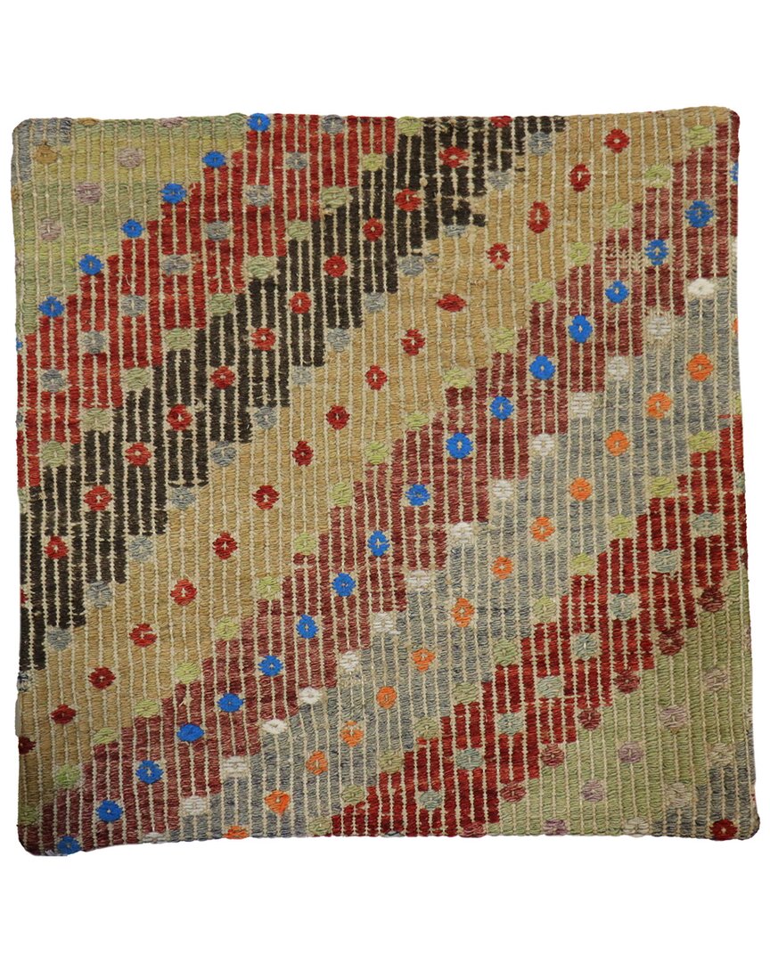 Pasargad Home Vintage Turkish Kilim Wool Pillow Case In Brown