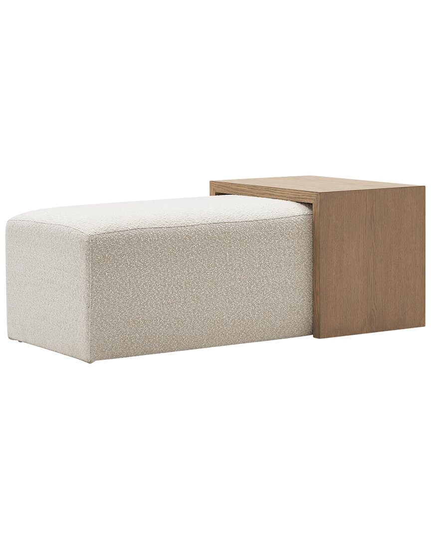 Sagebrook Home Modern Rectangular Ottoman In Ivory