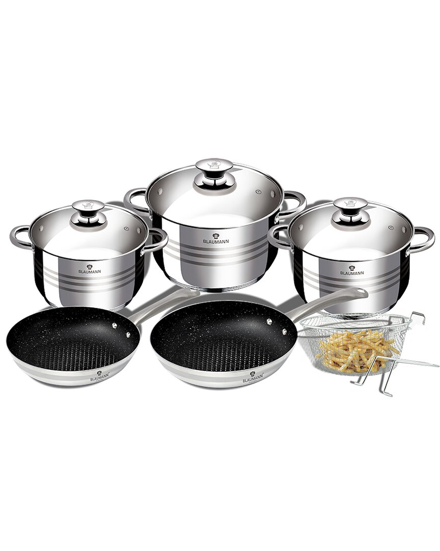 Blaumann™ Blaumann 10pc Stainless Steel Cookware Set In Metallic
