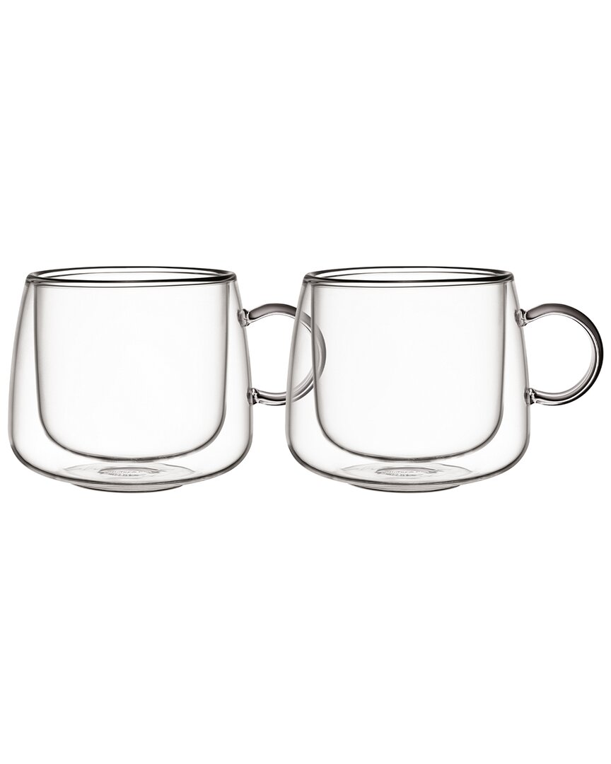 Villeroy & Boch Set Of 2 Artesano Hot & Cold Beverage Cappuccino Glass With  Handle