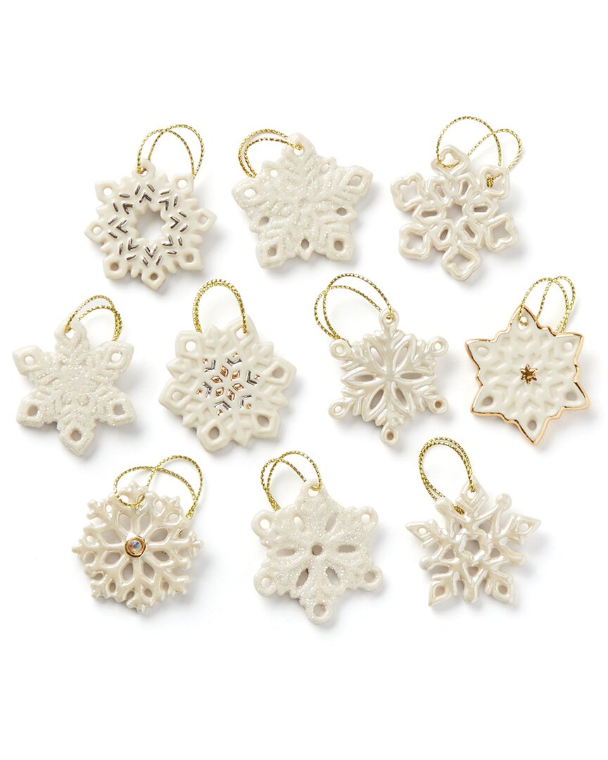 Lenox Snowflake 10pc Ornament Set In Multicolor