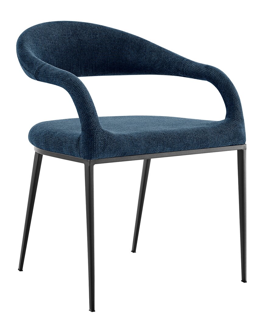 Armen Living Morgan Upholstered Dining Chair In Blue