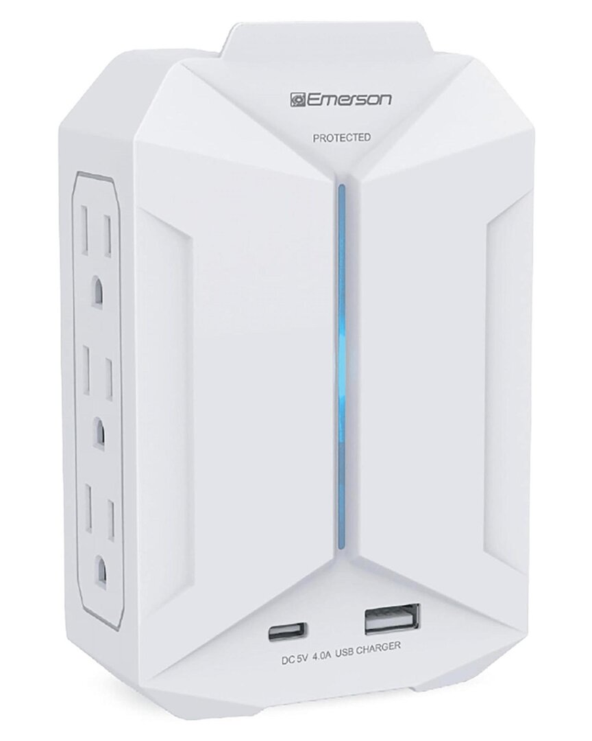 Emerson 6-outlet & Usb Wall Charger With Surge Protection