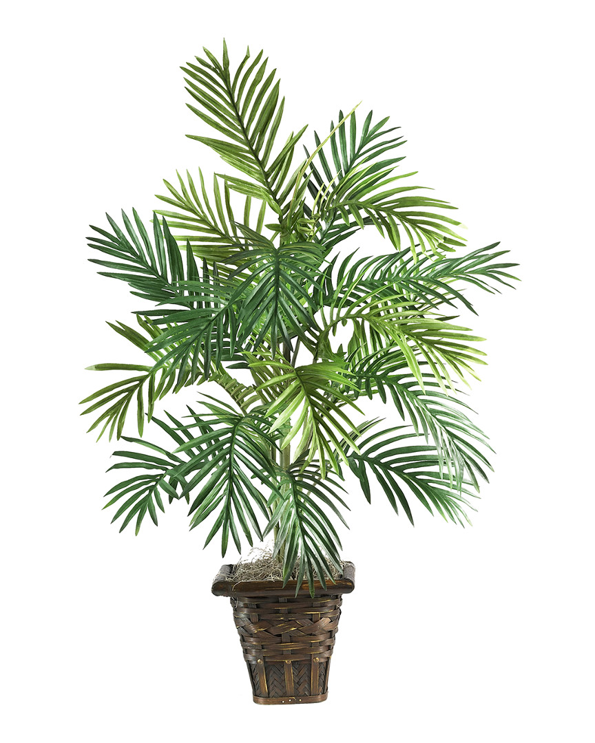 Nearly Natural Areca Palm With Wicker Basket Silk Plant