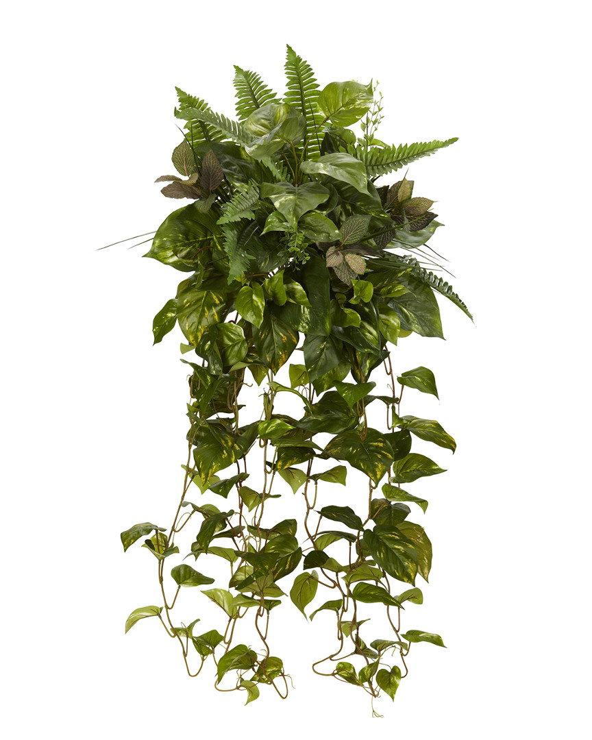 Nearly Natural Set Of 2 36in Mixed Greens Hanging Artificial Plant