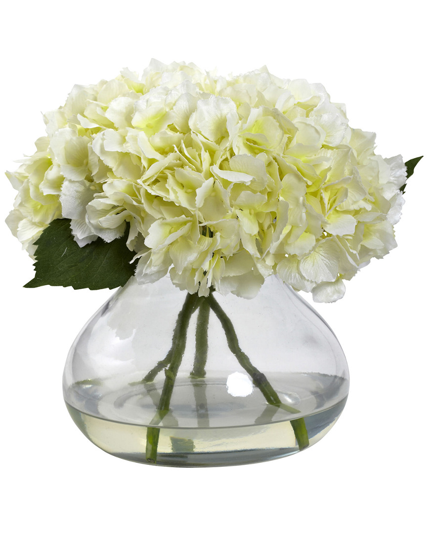 Nearly Natural Blooming Hydrangea With Vase