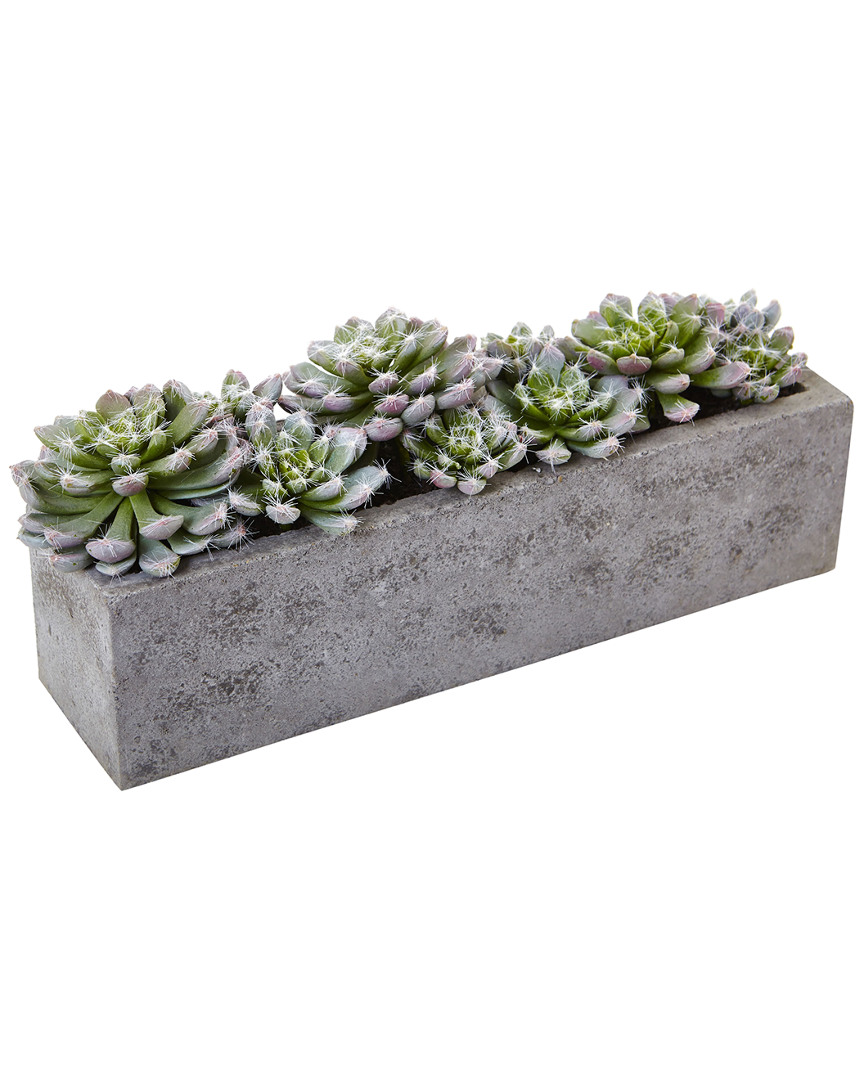 NEARLY NATURAL NEARLY NATURAL SUCCULENT GARDEN WITH TEXTURED CONCRETE PLANTER