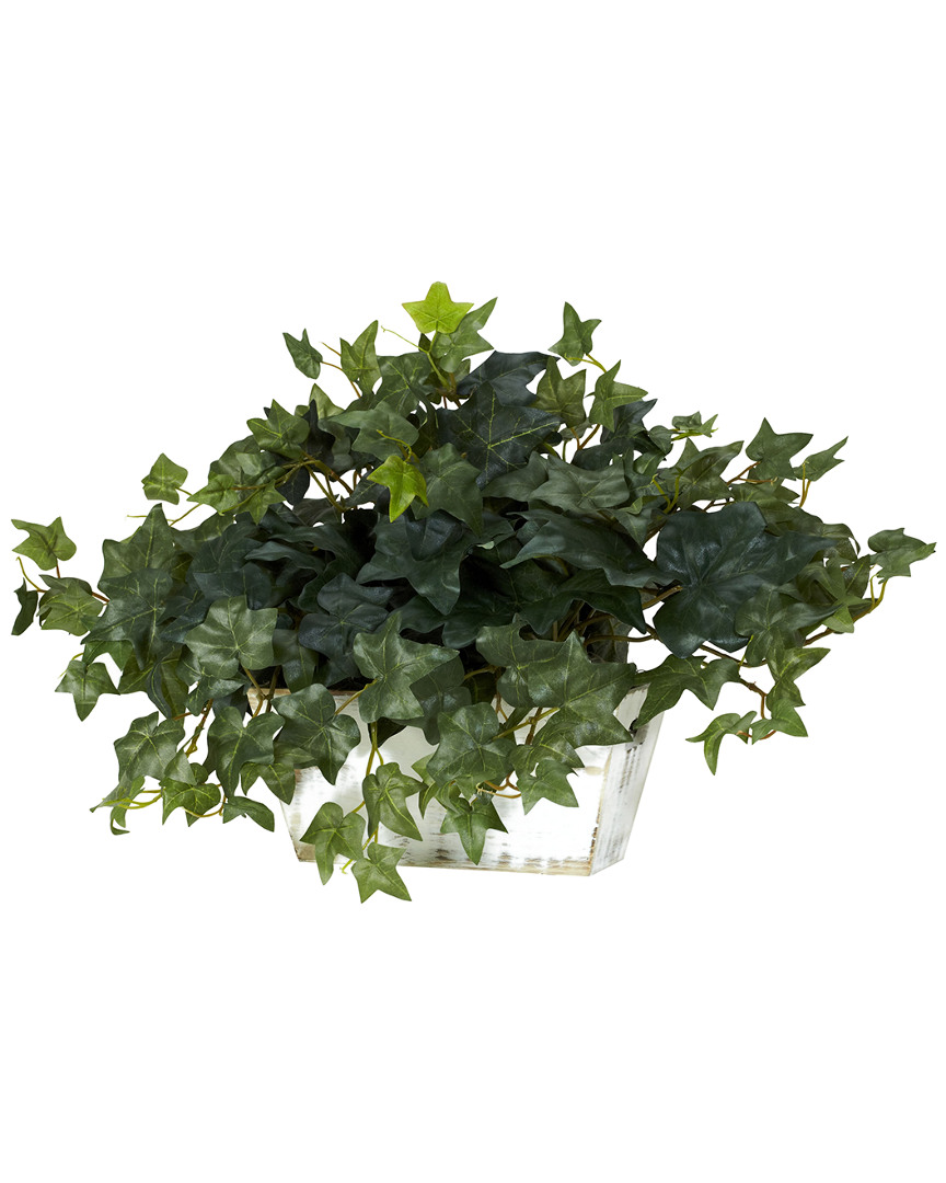 Shop Nearly Natural Ivy With White Wash Planter Silk Plant